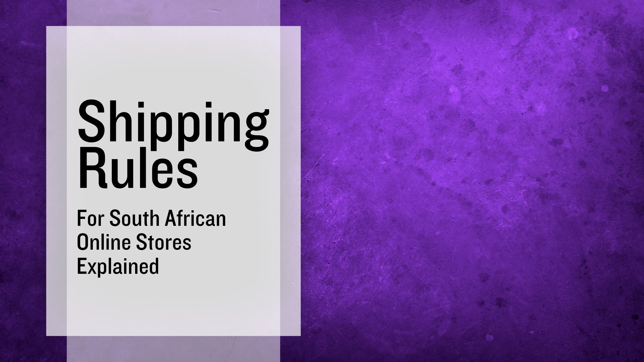 Shipping Rules for South Africa